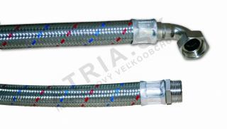 Flexi hose stainless steel braid - with elbow - 1/2  MF (14x20); 100cm  IVAR.2514