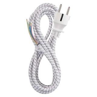 Flexo cord braided 3× 0,75mm2 for iron, 2,4m