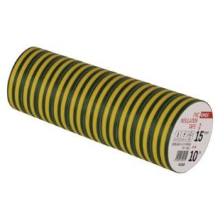Insulating PVC tape 15mm / 10m green-yellow