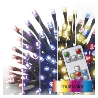 LED Christmas chain, 10 m, outdoor and indoor, RGB, controller, programs, timer