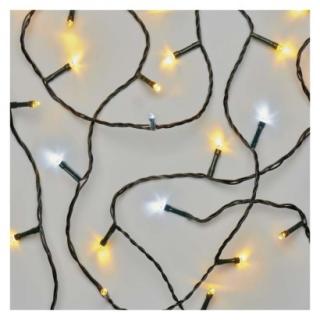 LED Christmas chain, 12 m, indoor and outdoor, warm/cold white, timer