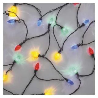 LED Christmas chain, coloured bulbs, 9,8 m, multicolour, multifunctional