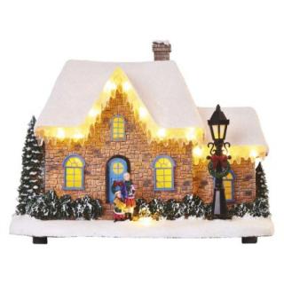 LED Christmas house, 20,5 cm, 3× AA, inside, warm white