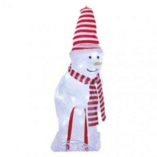 LED Christmas. Snowman with hat and scarf, 46 cm, indoor and outdoor, cool white, timer
