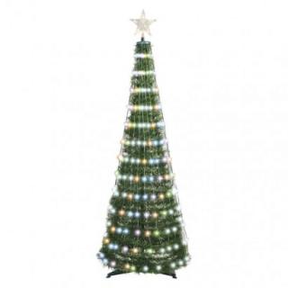 LED Christmas tree with light chain and star, 1.5 m, indoor, controller, timer, RGB