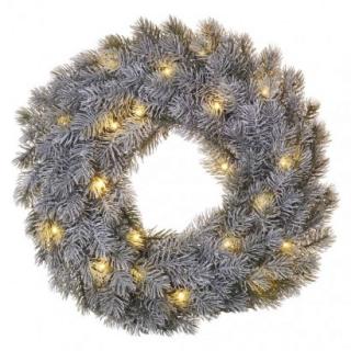 LED decoration - Advent wreath, 40 cm, 2x AA, indoor, warm white, timer