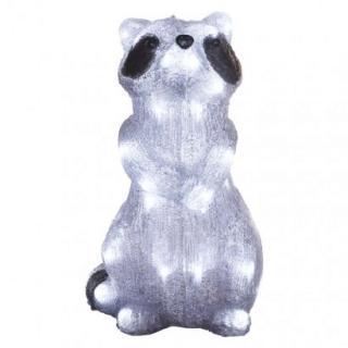 LED raccoon decoration, 39 cm, indoor and outdoor, cool white, timer