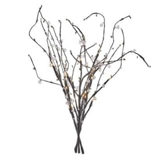 LED twig with pearls, 60 cm, 3x AA, indoor, warm white, timer