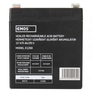 Maintenance-free lead acid battery 12 V/5Ah, faston 6,3 mm