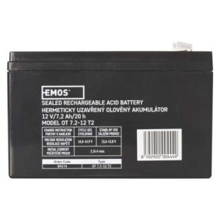 Maintenance-free lead acid battery 12 V/7.2 Ah, faston 6.3 mm