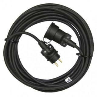 Outdoor extension cable 20 m / 1 socket / black / rubber / 230 V / 1.5 mm2