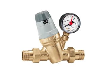 Pressure reducing valve 1 , PN 25bar, working range 1-6 bar, T max.+40 °C, pressure gauge 0-10 bar