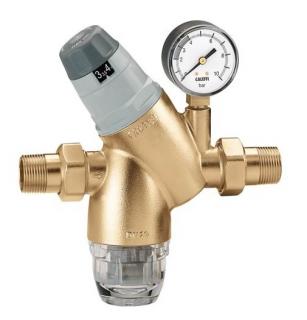 Pressure reducing valve 3/4 , PN 25bar, working range 1-6 bar, T max.+40 °C, pressure gauge 0-10 bar, filter with strainer - 280 µm