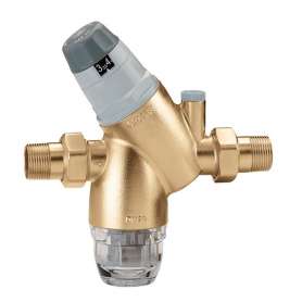 Pressure reducing valve 3/4 , PN 25bar, working range 1-6 bar, T max.+40 °C, pressure gauge 0-10 bar, with 1/4  F connection to pressure gauge, filter…