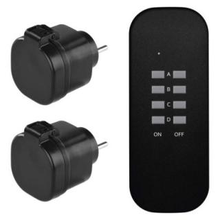 Remote controlled sockets IP44, black