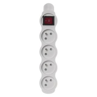 Separate 4 socket with switch, white
