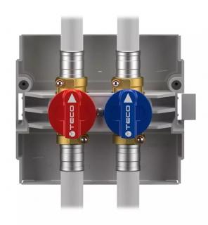 SET of ball valves for cold and hot water - flush mounted - FASTEC Quick; double  IVAR.K 4.0