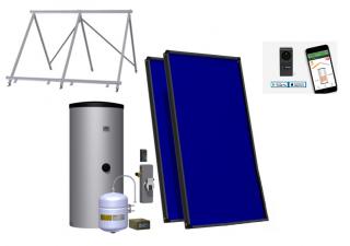 Solar Assembly No. IV S Typ: Basic solar kit No. IV S + carriers for flat roof up to 15° inclination