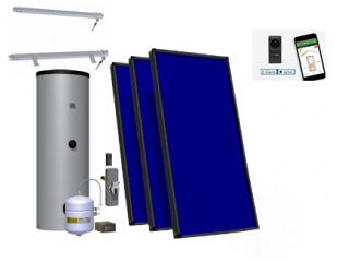 Solar Assembly No. VI S Typ: Basic solar kit No. VI S + supports for pitched roof from 30° inclination on hooks/bolts