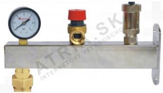 Stainless steel safety groups for central heating and water up to 6 bar