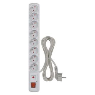 Surge protector - 8 sockets 1,5m, grey