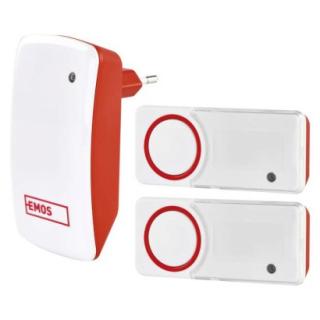 Wireless doorbell without battery P5750.2T for socket, with 2 buttons