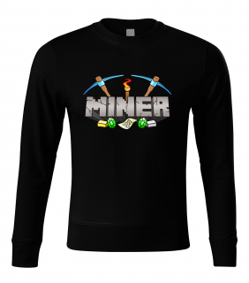 Mikina Minecraft - Miner Typ: Bez Kapuce, Velikost: L