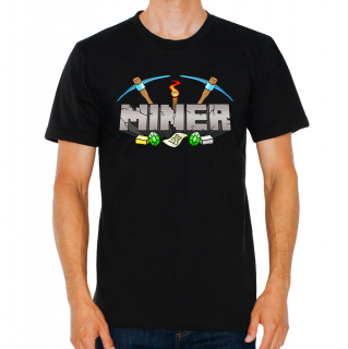 Pánské tričko Minecraft - Miner Velikost: XXL