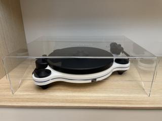 Oracle Audio Origine turntable White & Blue (s akrylátovým krytem)