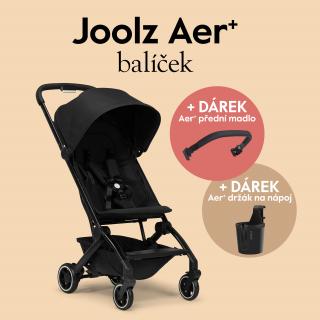 AER+ kočárek | Refined black l SADA madlo a držadlo na nápoj  + držák na pití + madlo