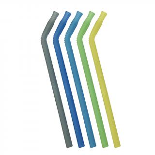 Set silikonových brček - modrá/zelená Varianta: modrá/zelená