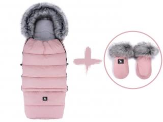Set zimní fusak s rukavicemi  COMBI YUKON 3v1, Pink, růžový