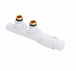 Termostatický ventil Viola pravý pro koupelnové radiátory, středové přípojení, bílá