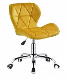 Kancelářská židle sametová Yellow