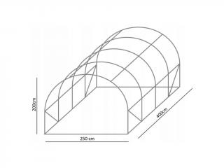 Konstrukce k zahradnímu fóliovníku 2,5x4m STANDARD