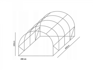Konstrukce k zahradnímu fóliovníku 2x4m STANDARD