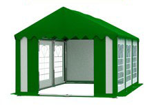 Partystan 3x6m - Premium - ocelová trubková konstrukce, bílo-zelený, zelená střecha