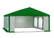Partystan 5x6m - Premium - ocelová trubková konstrukce, bílo-zelený, zelená střecha