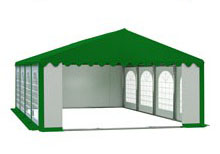 Partystan 5x8m - Premium - ocelová trubková konstrukce, bílo-zelený, zelená střecha