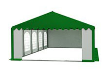 Partystan 6x10m - Premium - ocelová trubková konstrukce, bílo-zelený, zelená střecha