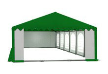 Partystan 6x12m - Premium - ocelová trubková konstrukce, bílo-zelený, zelená střecha