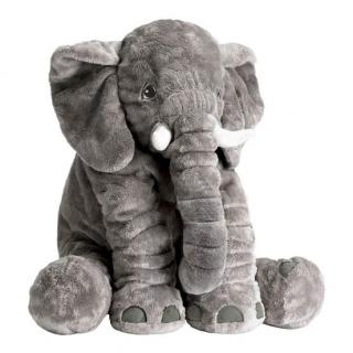 Plyšový měkký slon 45 cm, šedý