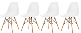 Sada bílych židlí skandinávsky styl CLASSIC 3+1 ZDARMA!