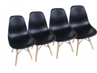 Sada černých židlí skandinávský styl CLASSIC 3+1 ZDARMA!