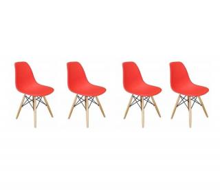 Sada červených židlí skandinávský styl CLASSIC 3 + 1 ZDARMA!
