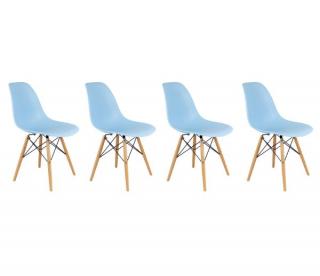 Sada modrých židlí skandinávský styl CLASSIC 3 + 1 ZDARMA!