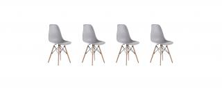 Sada šedých židlí skandinávsky styl CLASSIC 3+1 ZDARMA!