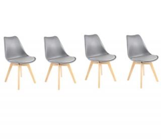 Sada světlo šedých židlí skandinávský styl BASIC 3 + 1 ZDARMA!