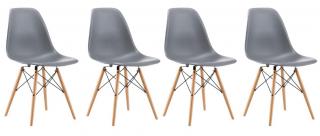 Sada tmavě šedých židlí skandinávský styl CLASSIC 3 + 1 ZDARMA!