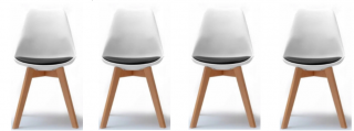 Sada židlí BÍLO-ČERNÁ skandinávský styl BASIC 3+1 ZDARMA